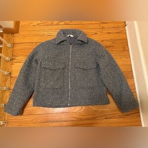 H&M Gray Textured Zip Jacket (Size 14Y / fits Women’s XS–S) NWOT